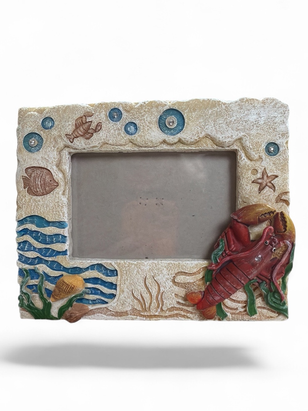 Puzzled Resin Ocean Themed 3-D Picture Frame Lobster Fish Starfish